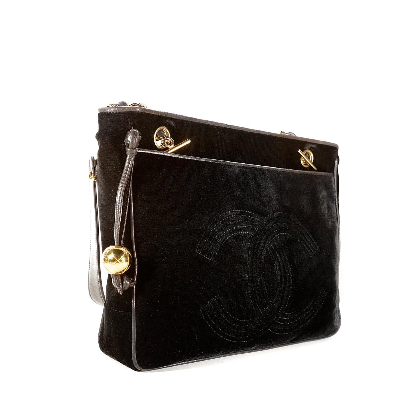 Chanel Black Velvet CC   Tote