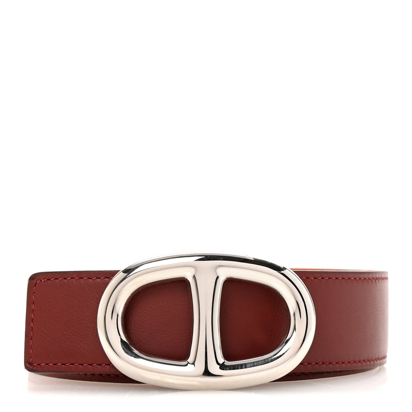 Hermes Swift Epsom 32mm Chaine D'Ancre Belt 90 36 Orange Rouge H