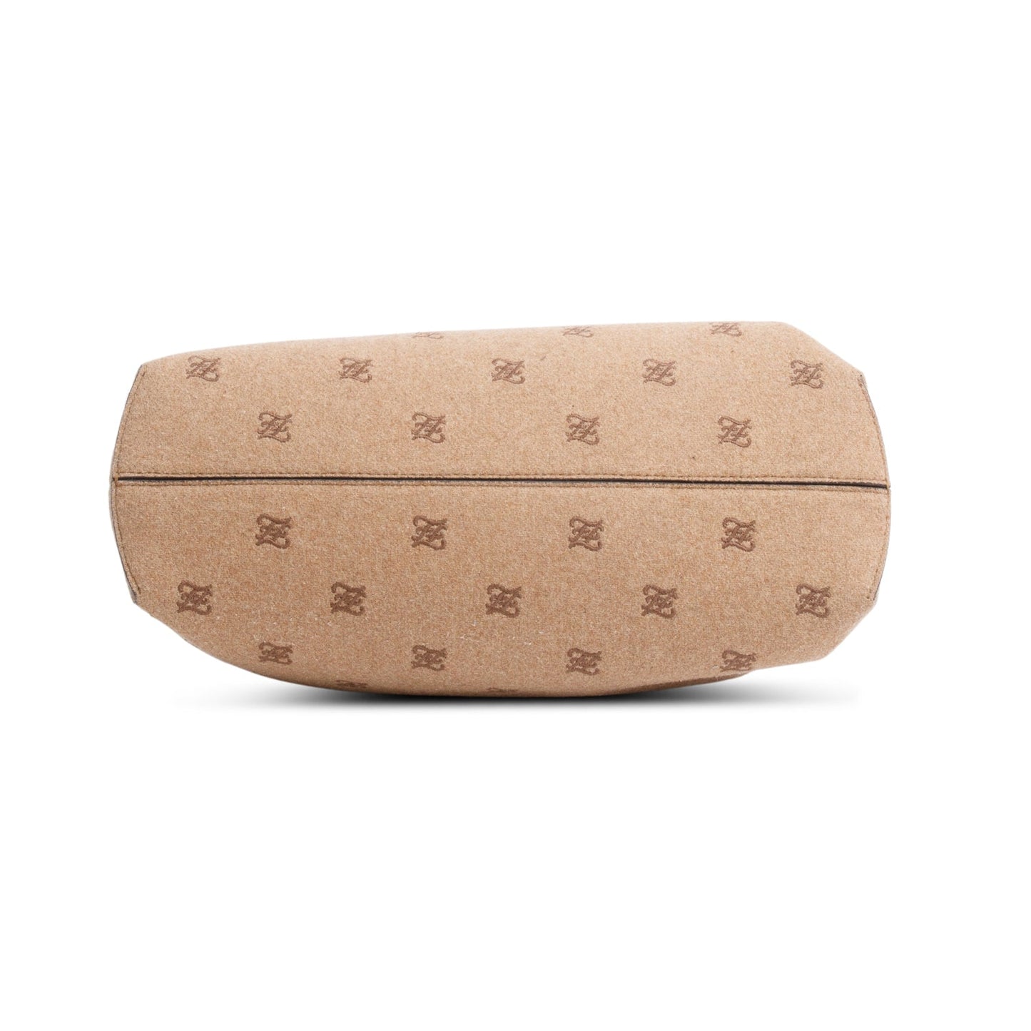 Fendi Beige Flannel Karligraphy Embroidered Medium First Bag