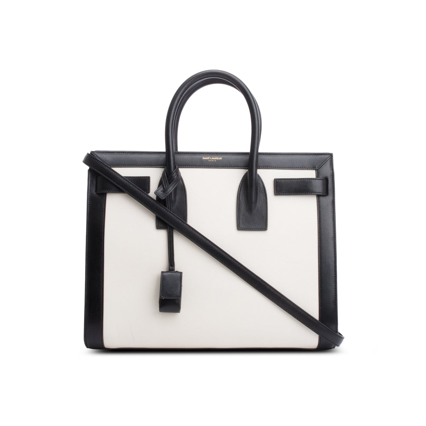 Saint Laurent Calfskin Bi-Color Small Sac De Jour