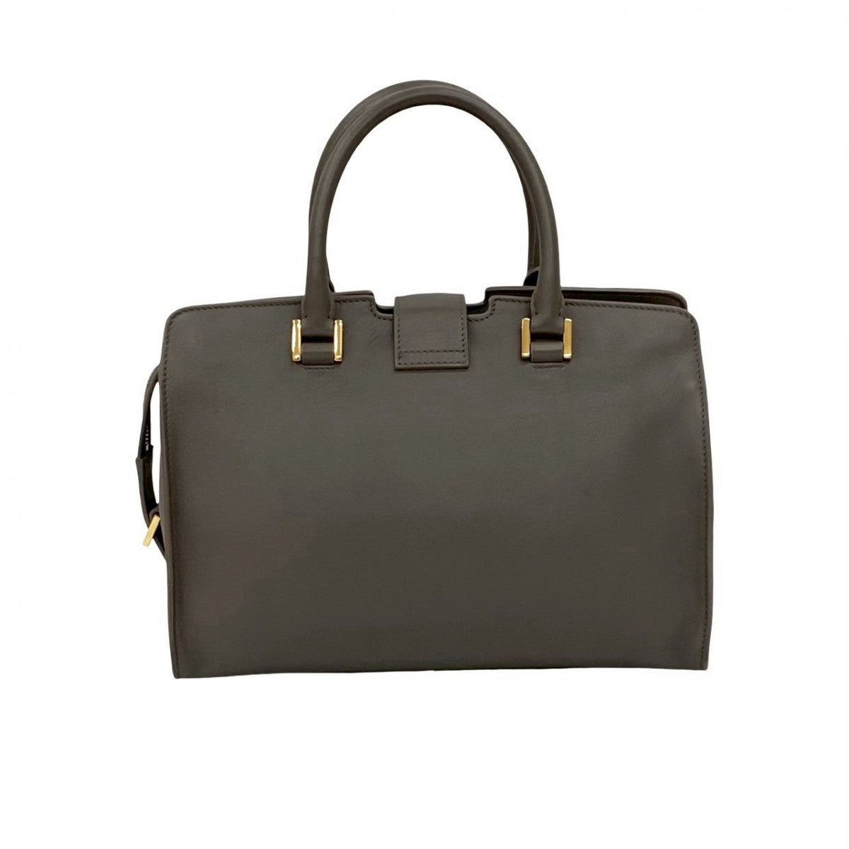 YVES SAINT LAURENT Shoulder Bag leather gray Baby mosquito bus