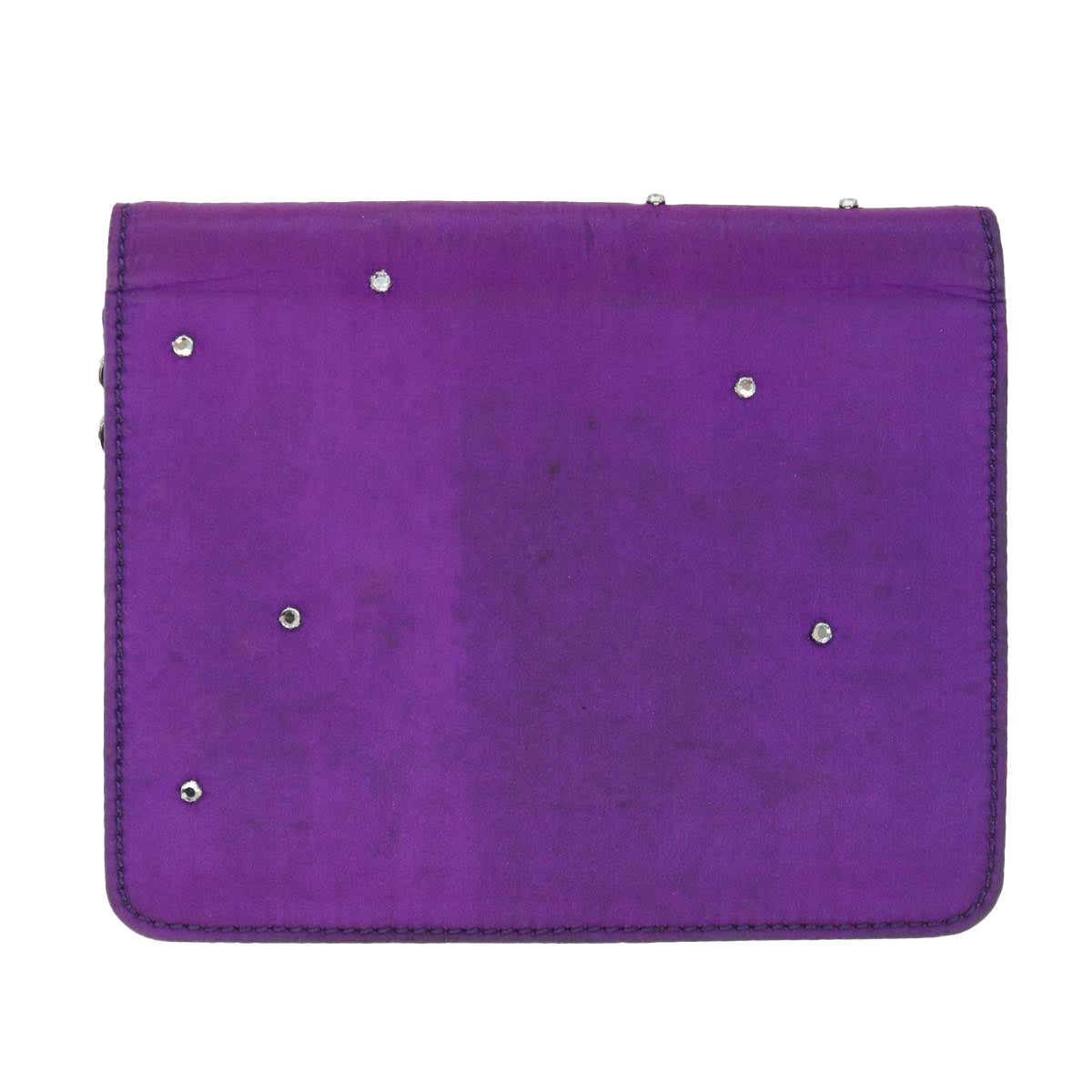 Luxury CELINE Chain Pouch Satin Purple  64134
