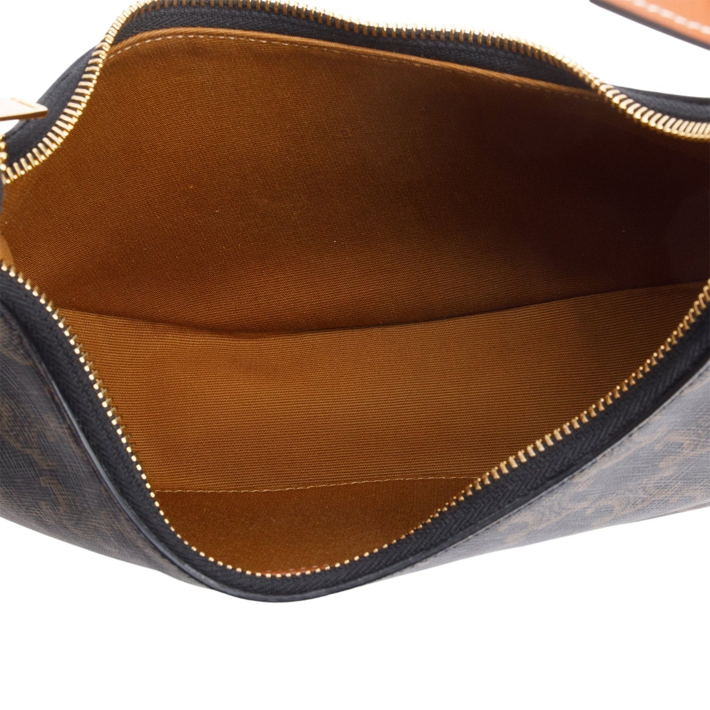 Celine 2022 Brown Triomphe Canvas and Calfskin Ava Shoulder Bag