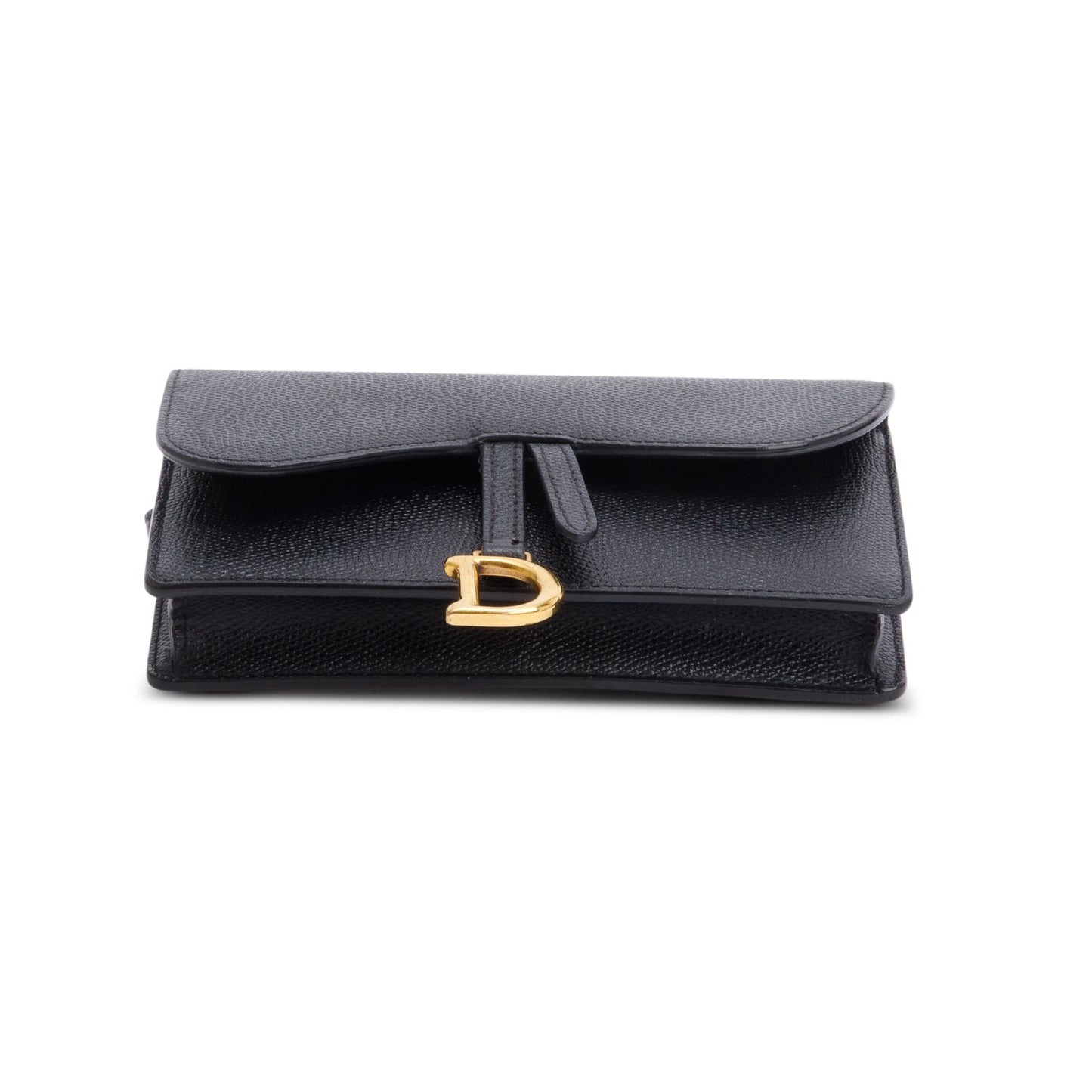 Christian Dior Black Grained Calfskin Saddle Belt Bag