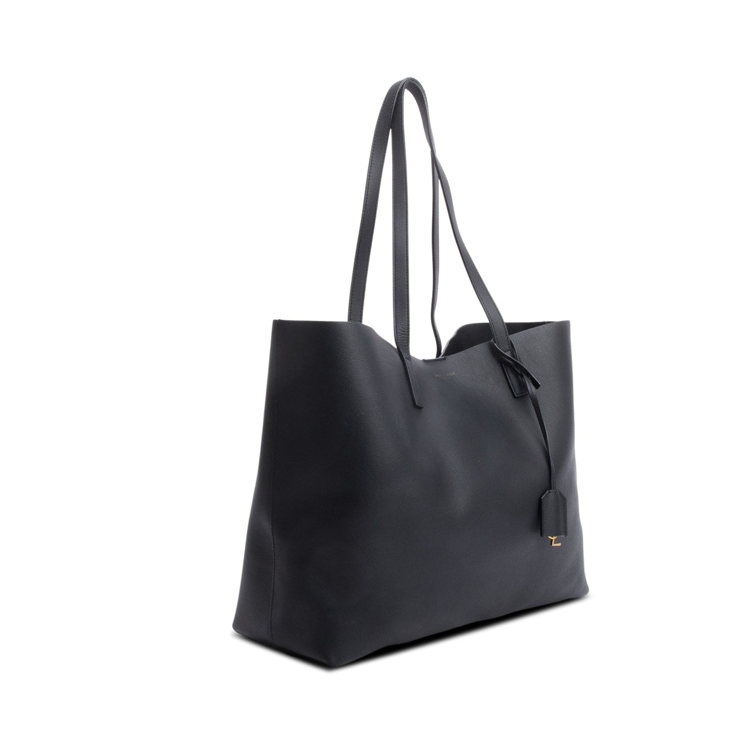 Saint Laurent Black Leather E/W Shopping Tote
