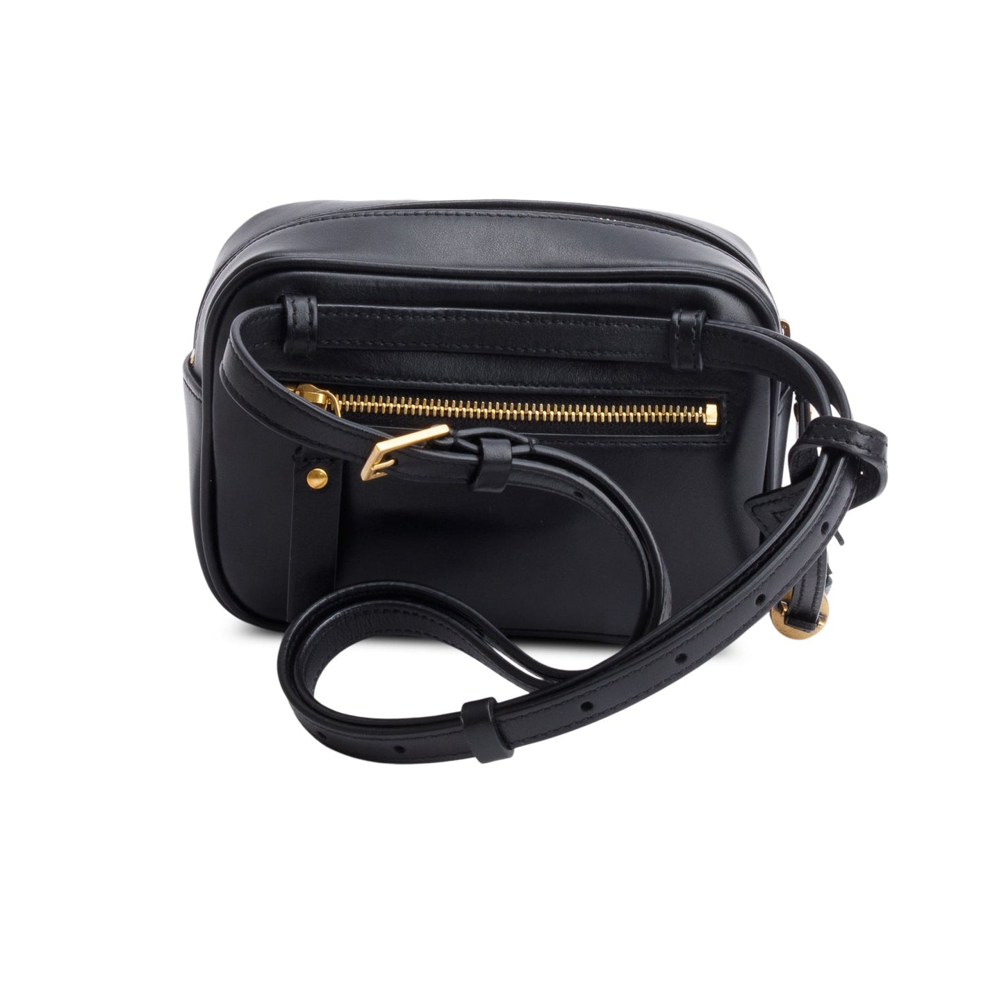 Saint Laurent 2023 Black Chevron Leather Lou Camera Belt Bag