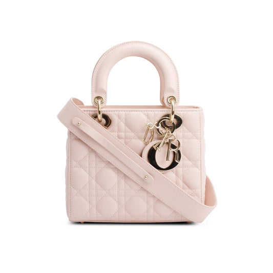 Christian Dior 2026 Pink Cannage Lambskin Leather Small Lady Dior Bag