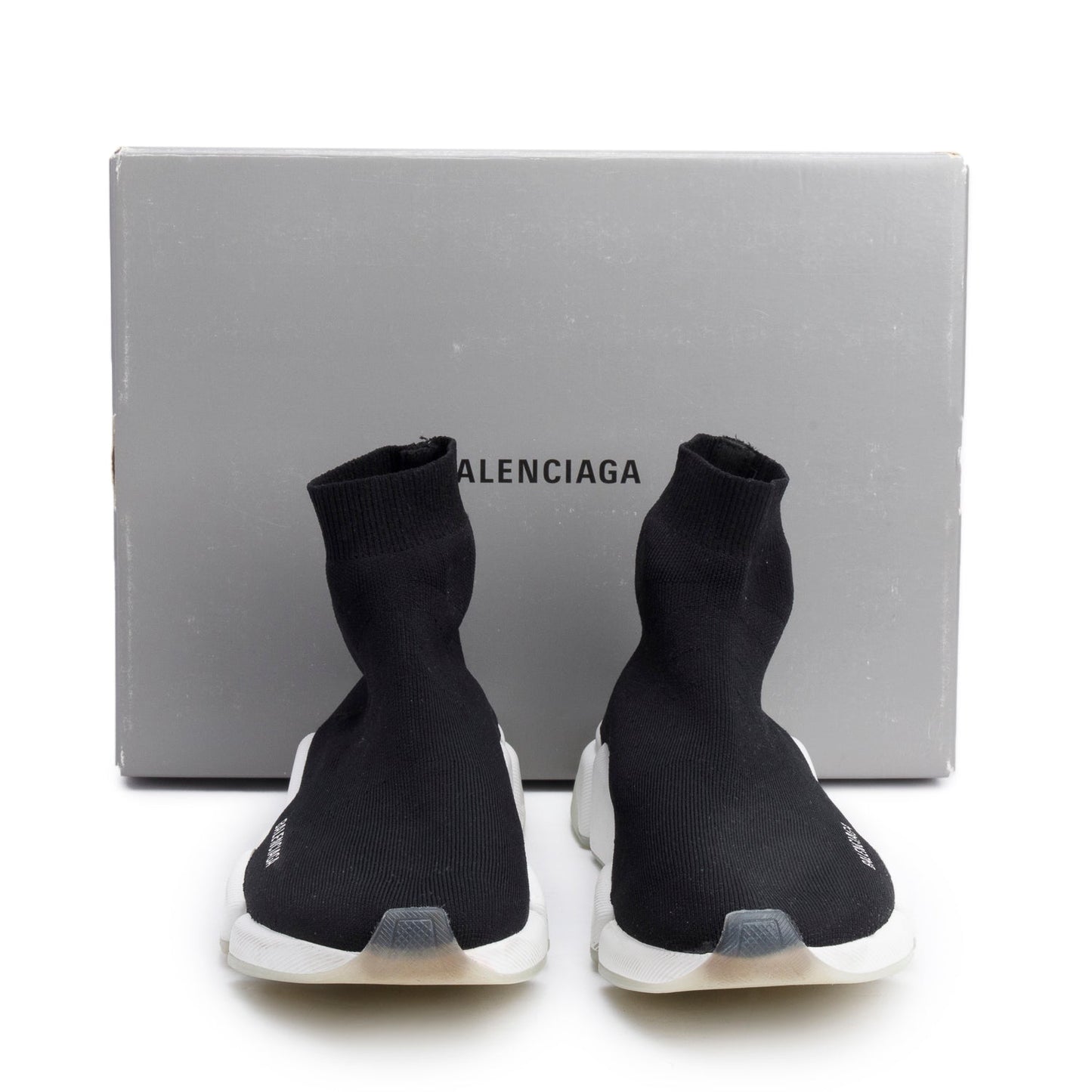 Balenciaga Black Knit Speed Trainer Sock Sneaker, Men's Size  43