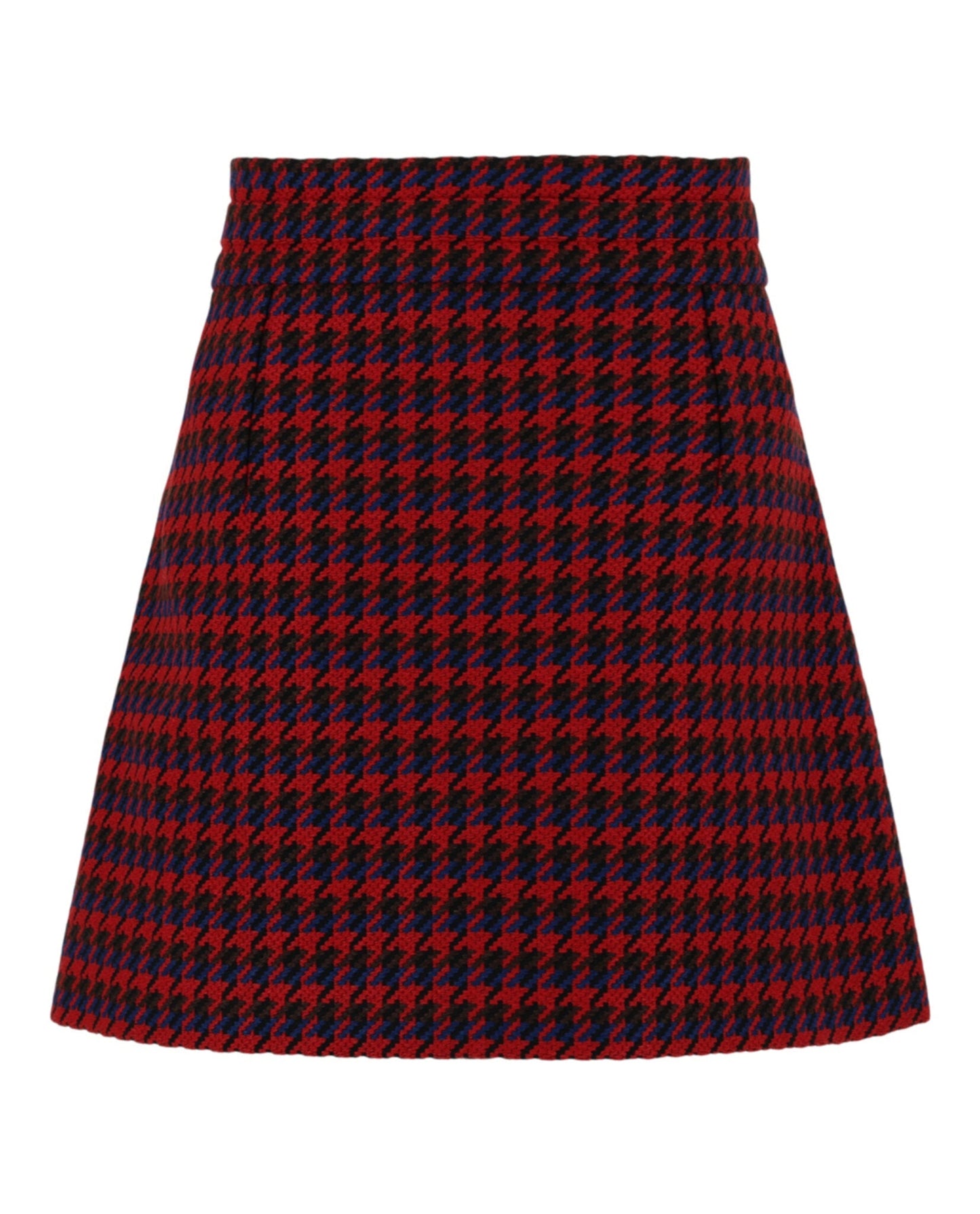 Gucci Womens Houndstooth Pleated Mini Skirt