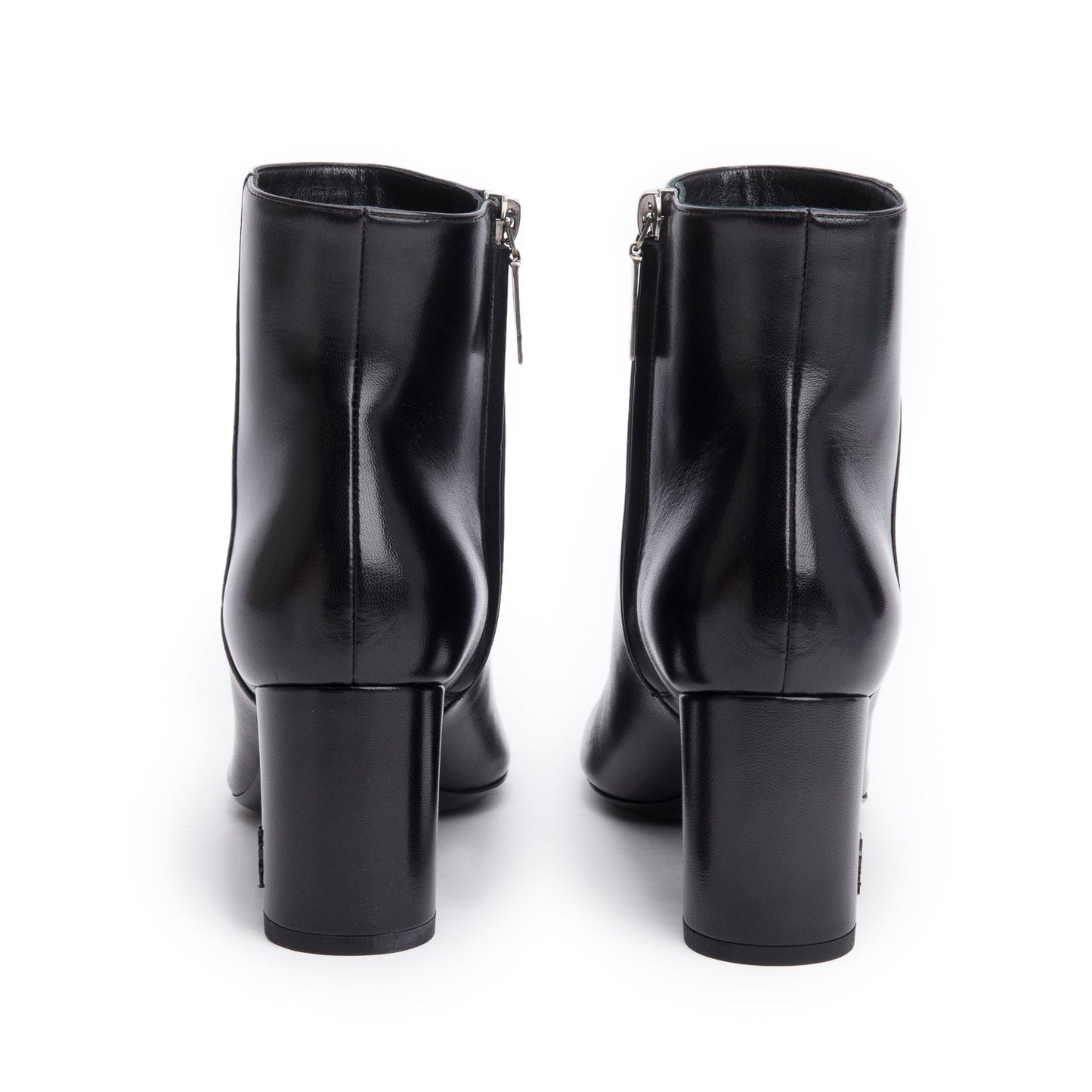 Saint Laurent Black Leather Lou Ankle Boots, Size 37