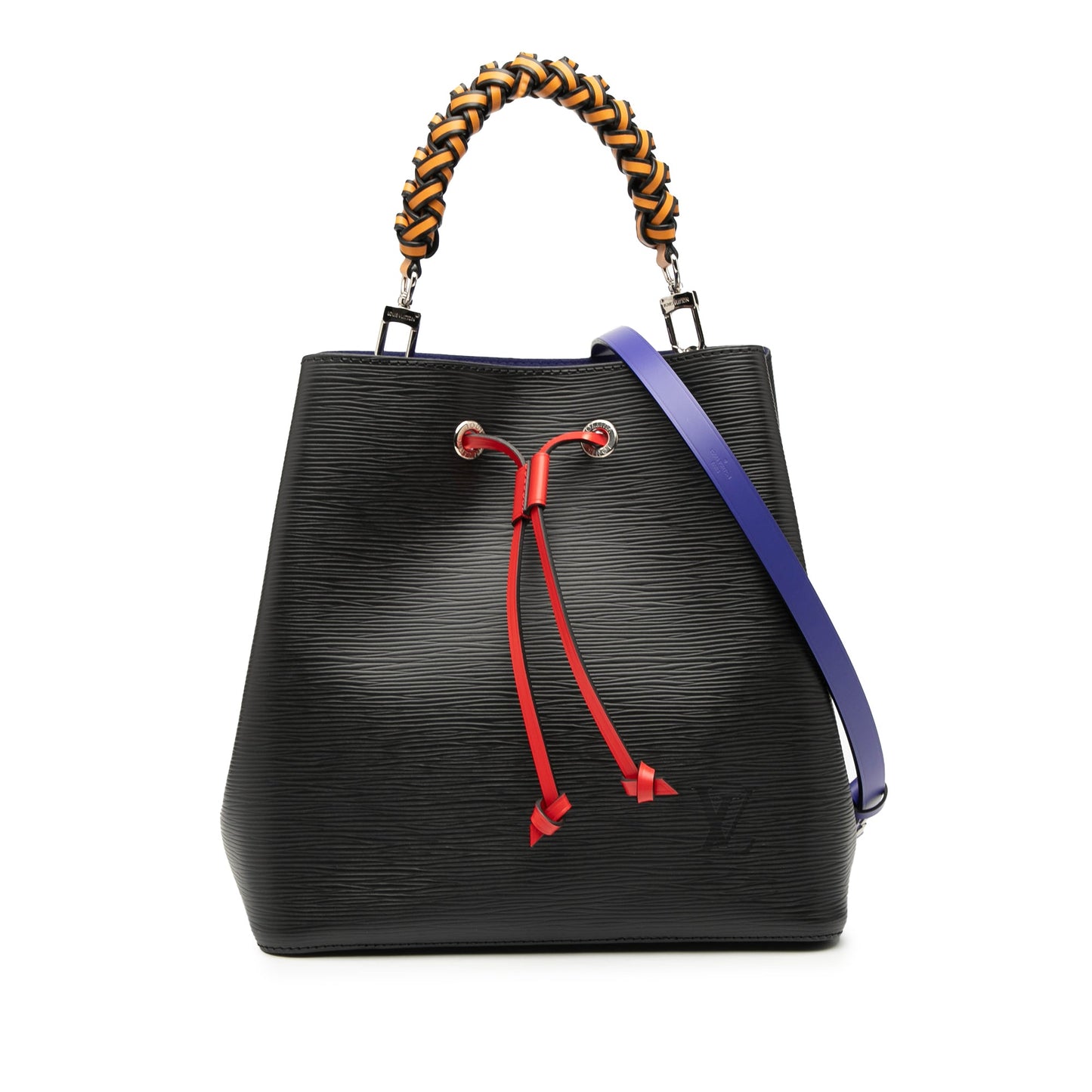 Black Louis Vuitton Epi Braided Neonoe MM Bucket Bag