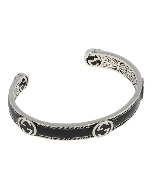 Gucci Womens Sterling Silver Interlocking G Bracelet