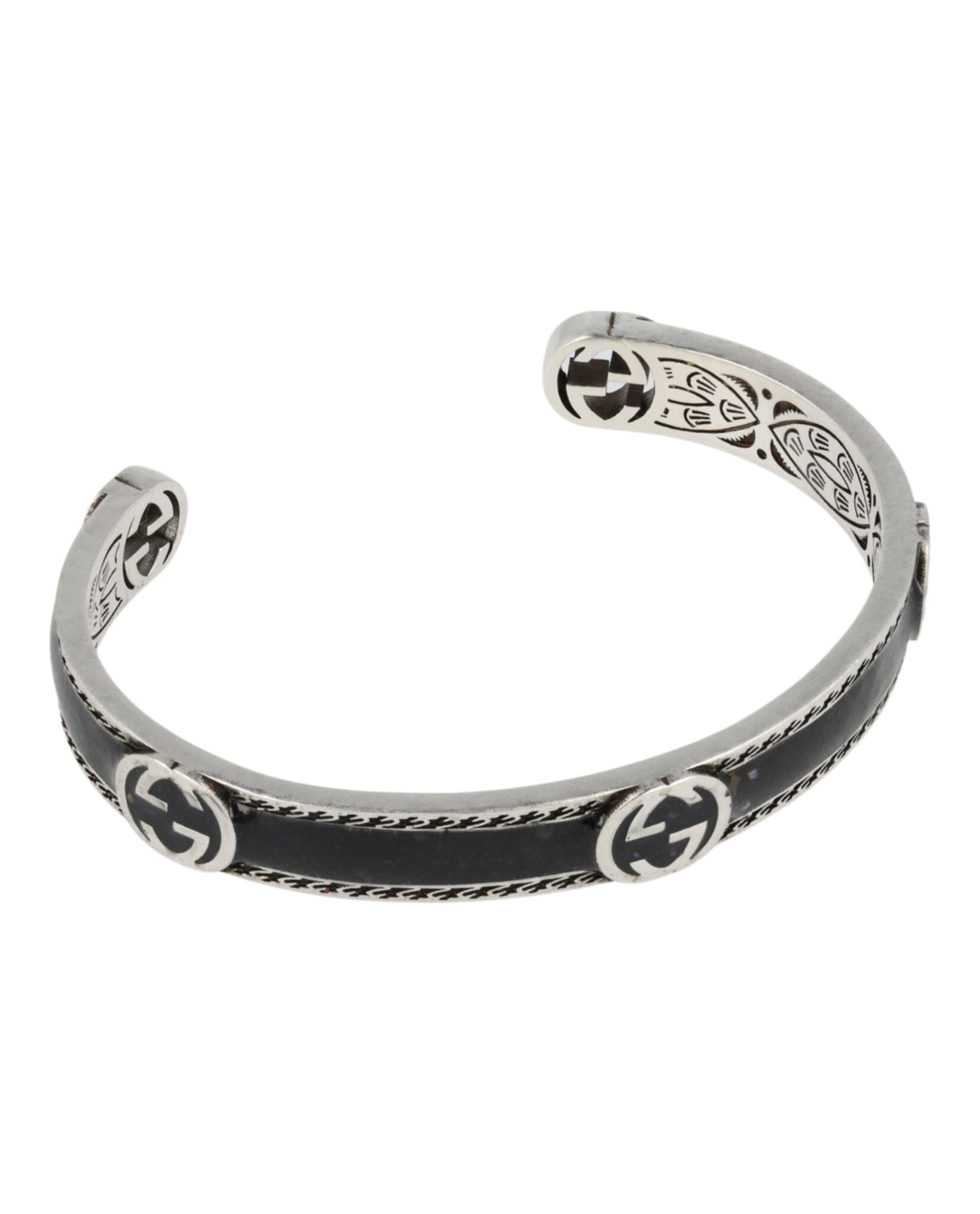 Gucci Womens Sterling Silver Interlocking G Bracelet