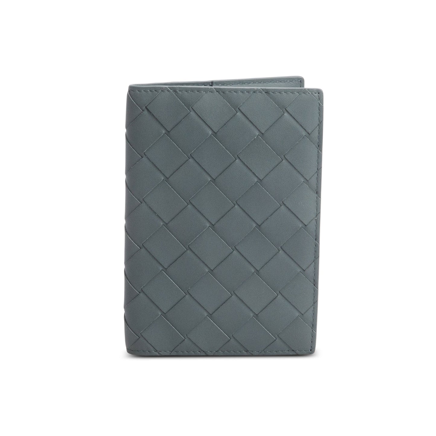 Bottega Veneta Grey Intrecciato Leather Passport Case