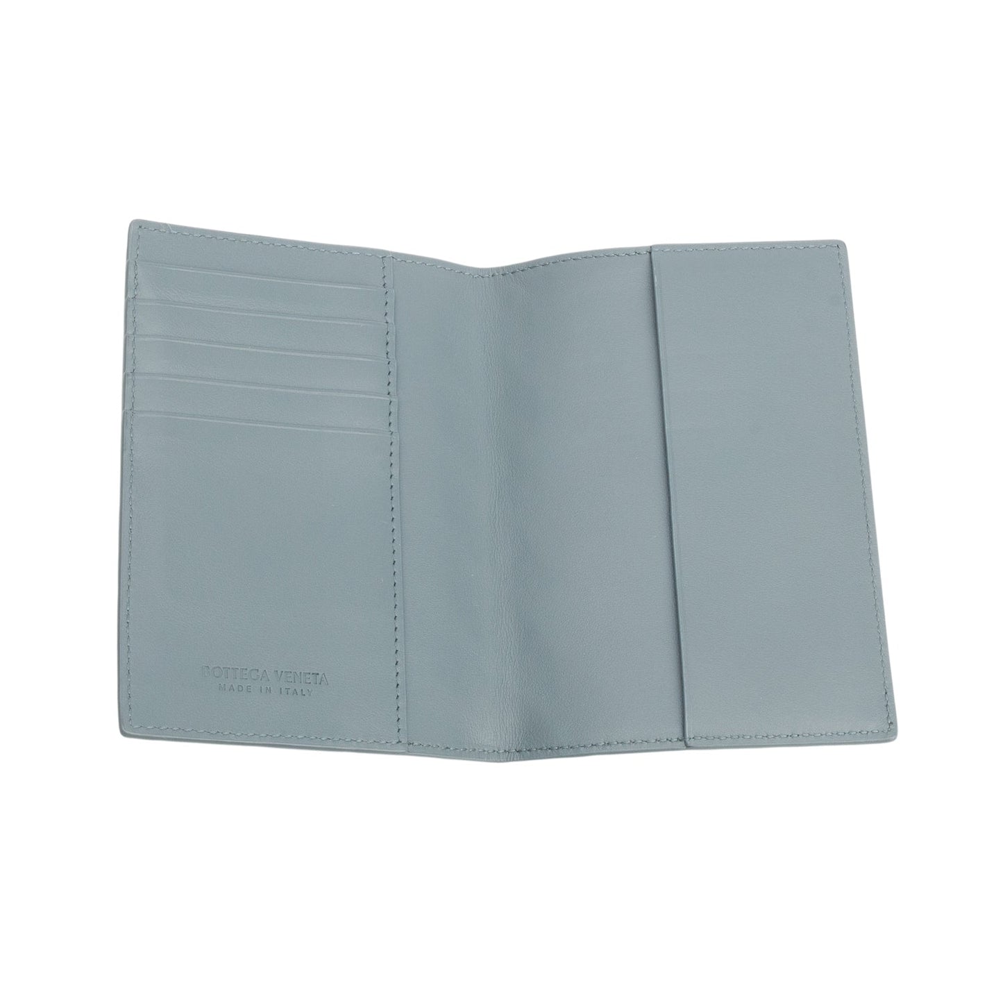 Bottega Veneta Grey Intrecciato Leather Passport Case