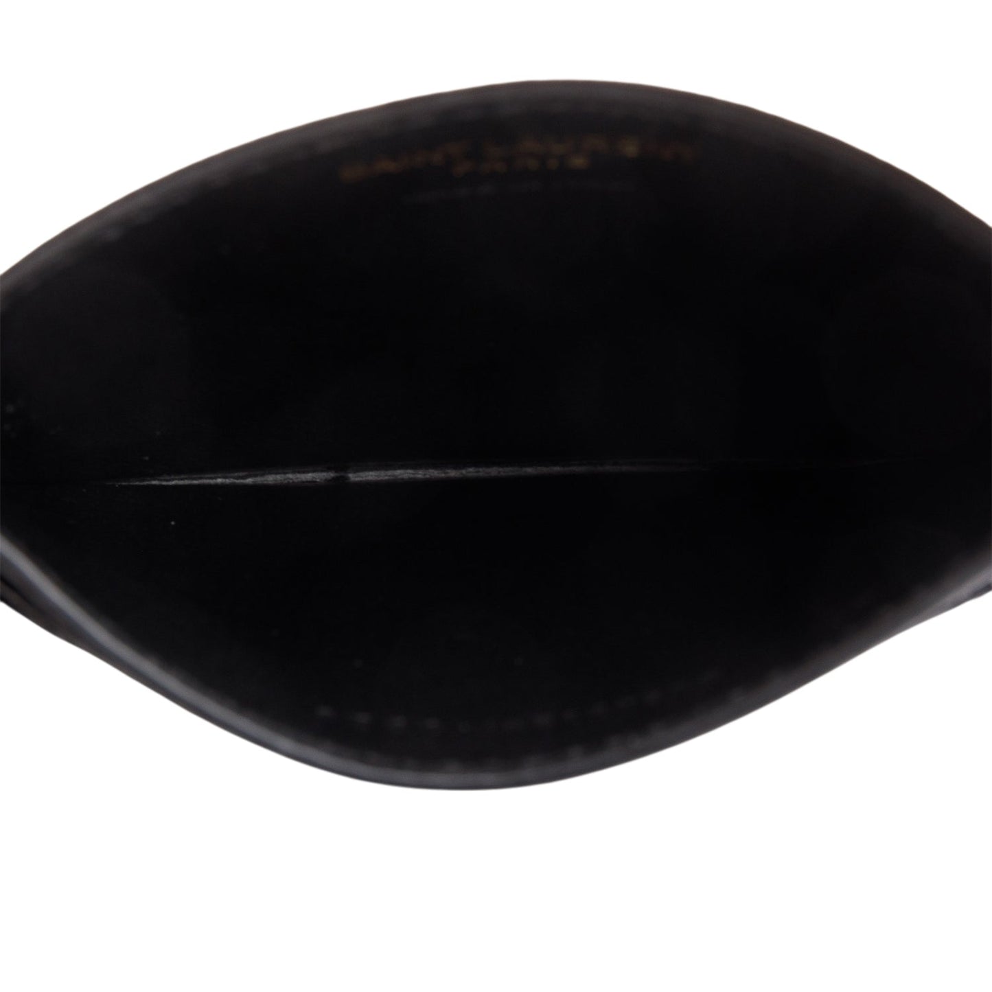 Saint Laurent 2023 Black Grain de Poudre Matelasse Chevron Leather Card Holder