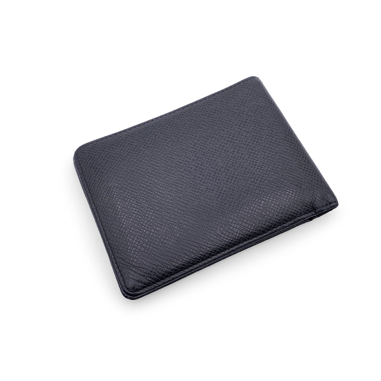 LOUIS VUITTON Black Taiga Leather Multiple Bifold Wallet