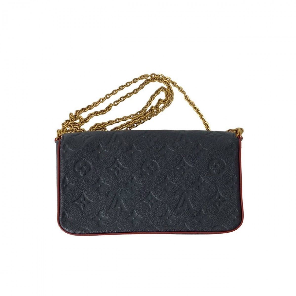 LOUIS VUITTON Shoulder Bag leather Navy Monogram Ann Platt Pochette Felice