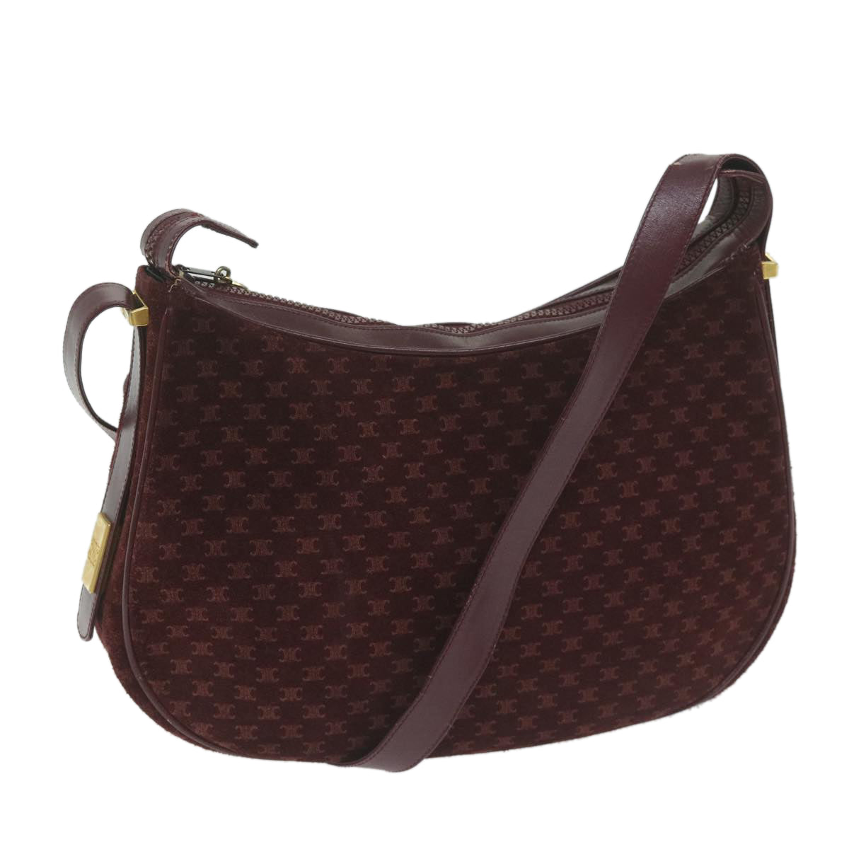Luxury CELINE Macadam Canvas Shoulder Bag Red  64736