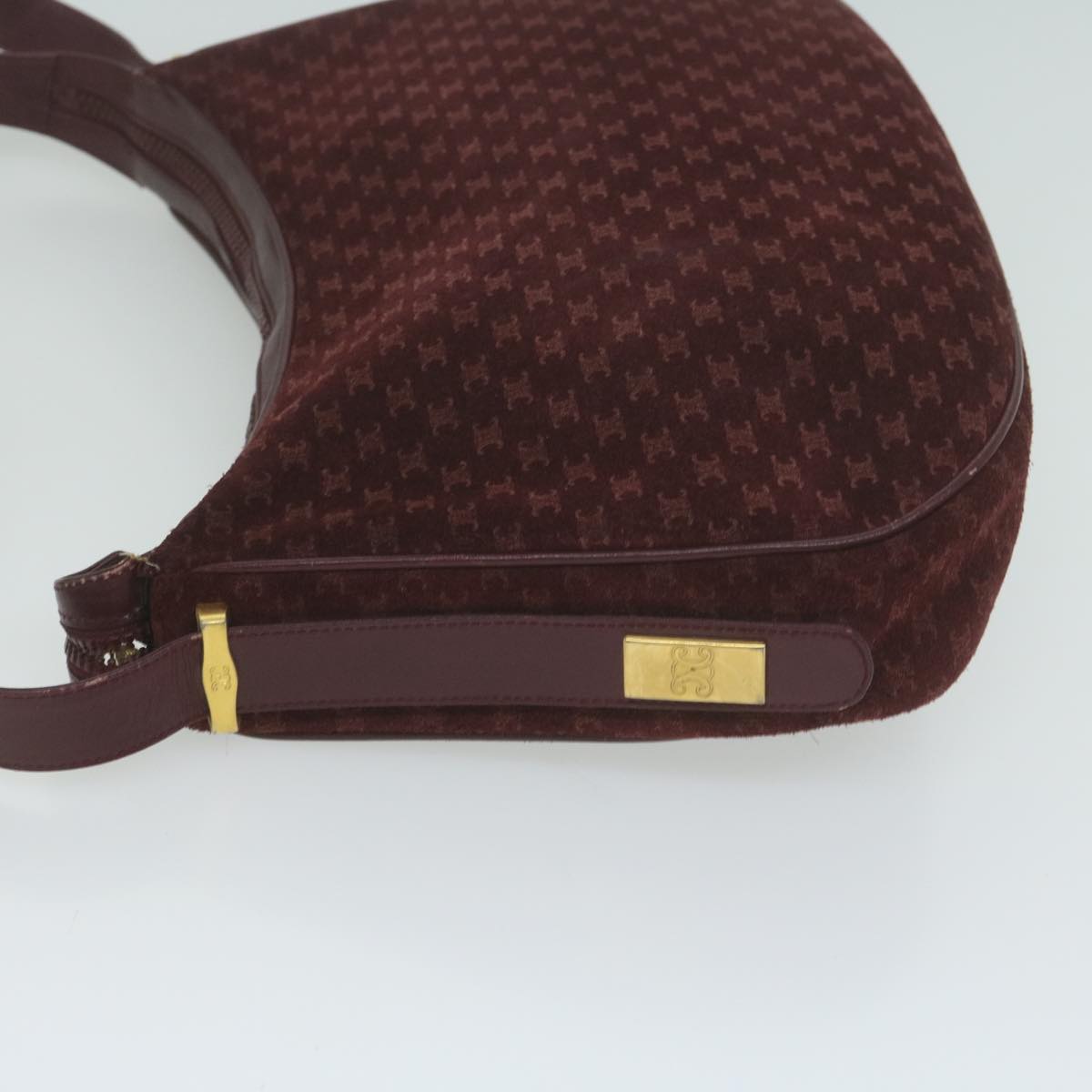 Luxury CELINE Macadam Canvas Shoulder Bag Red  64736