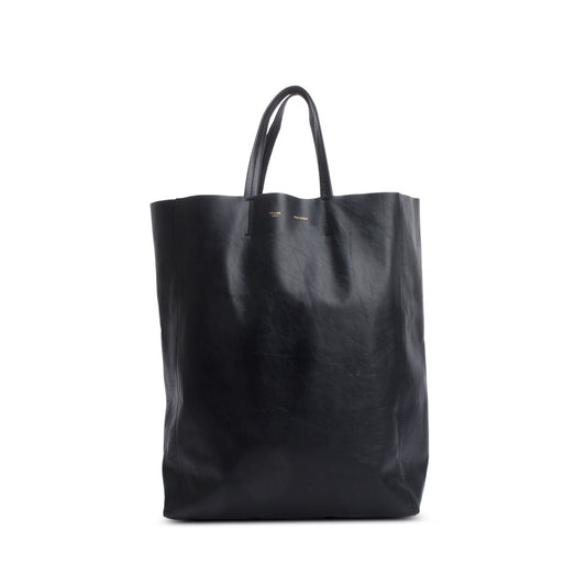 Celine Black Leather Vertical Cabas Large Tote