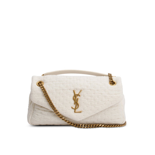 Saint Laurent 2023 White Organza Small Calypso Bag