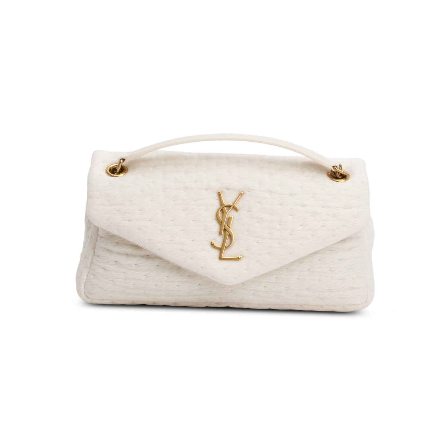 Saint Laurent 2023 White Organza Small Calypso Bag