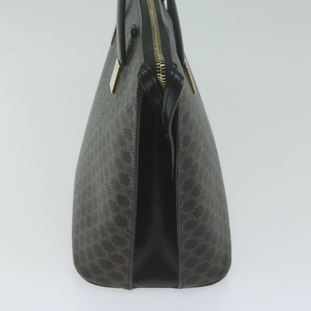 Luxury CELINE Macadam Canvas Hand Bag PVC Brown Black  64963