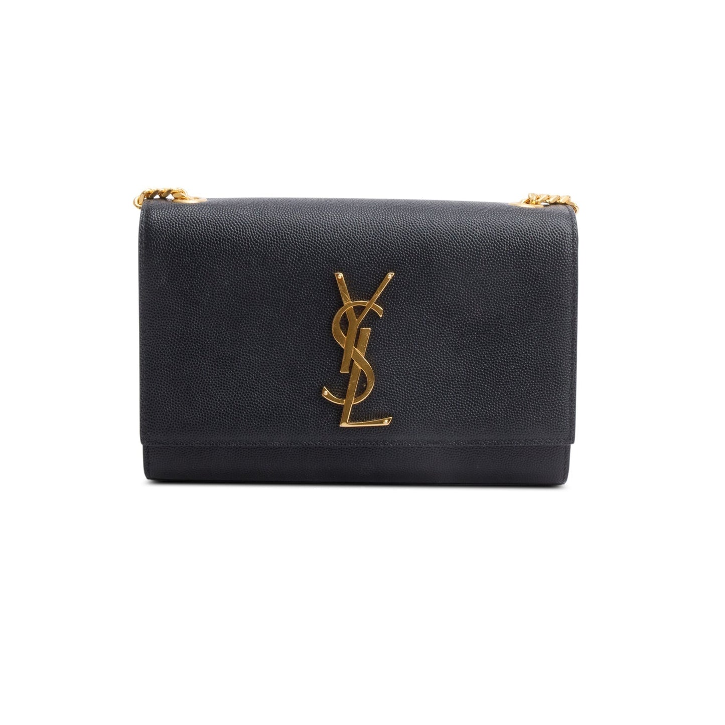 Saint Laurent 2024 Black Grain De Poudre Small Kate Chain Bag