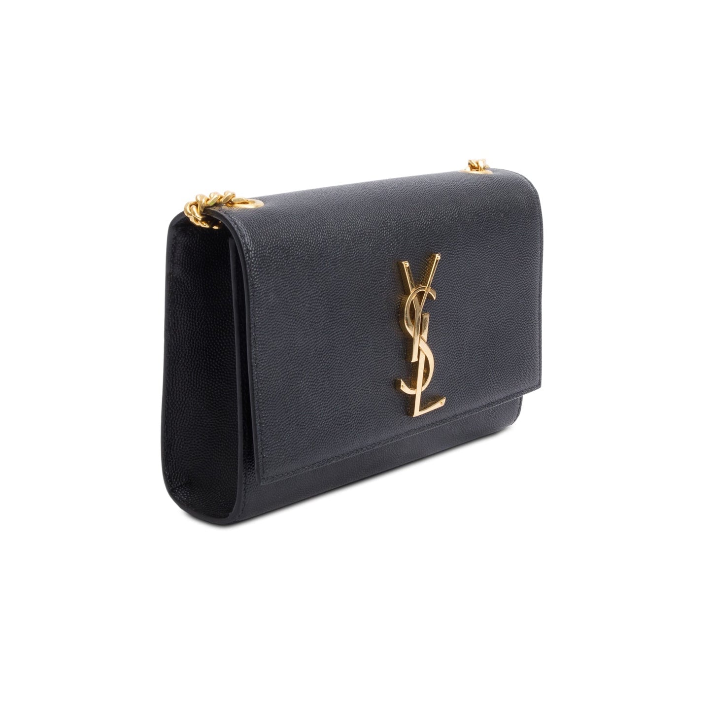 Saint Laurent 2024 Black Grain De Poudre Small Kate Chain Bag