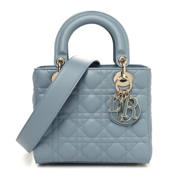 Christian Dior Lambskin Cannage Small My ABCDior Lady Dior Cloud Blue