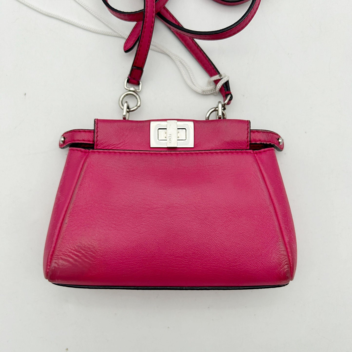 FENDI Nappa Micro Peekaboo Iconic Satchel Magenta LA3198