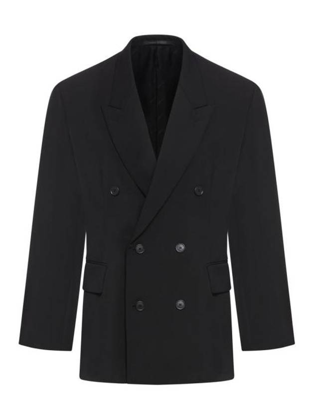 Luxury Balenciaga Trending 2026 Cinched Double Breasted Wool Jacket Black
