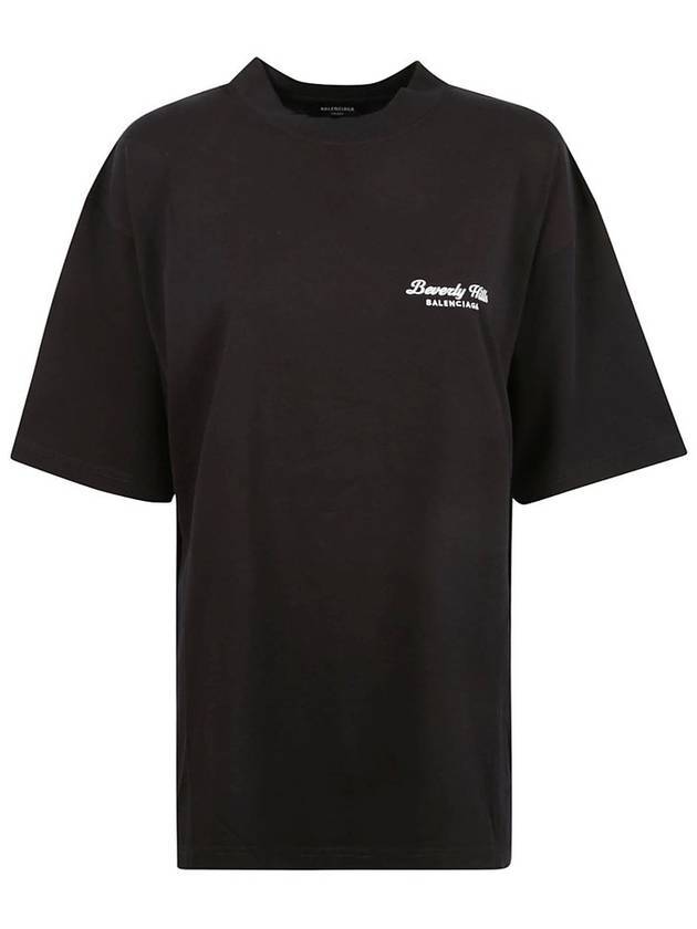 Luxury Balenciaga Trending 2026 Logo Print Medium Fit Short Sleeve T-Shirt Black