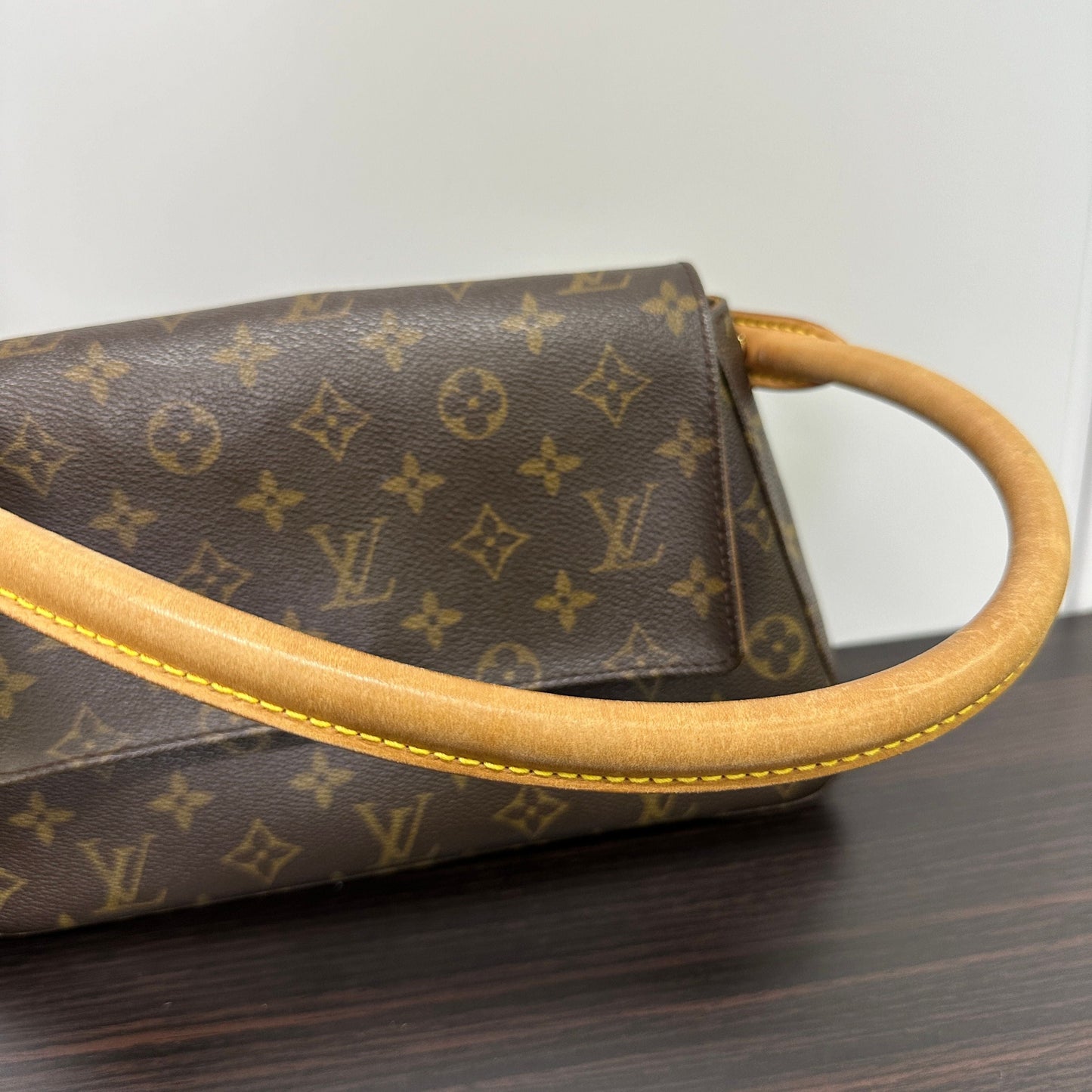 Auth Louis Vuitton Monogram Mini Looping Shoulder Bag Hand LB123022