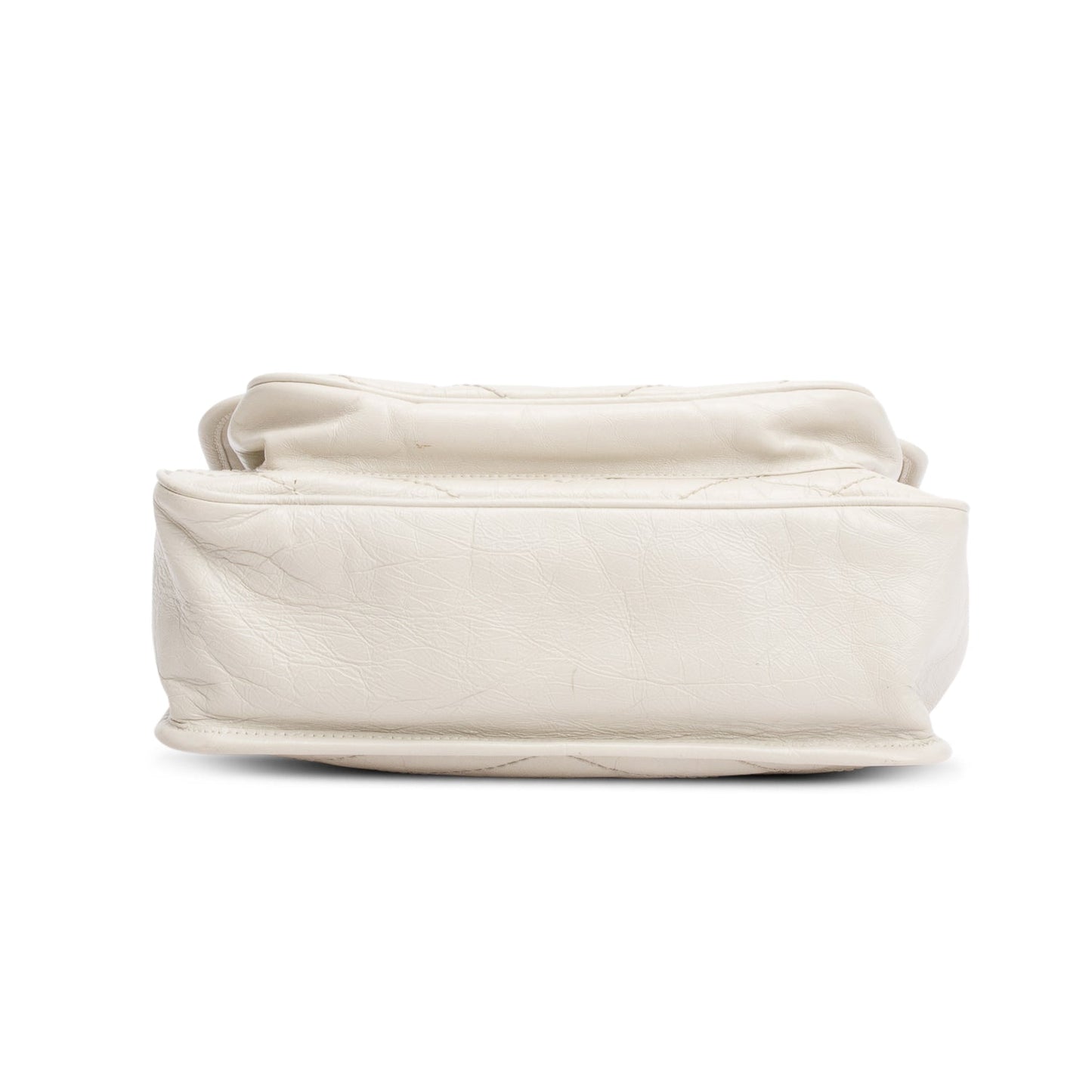 Saint Laurent Ivory Vintage Leather Monogram Medium Niki Chain Satchel
