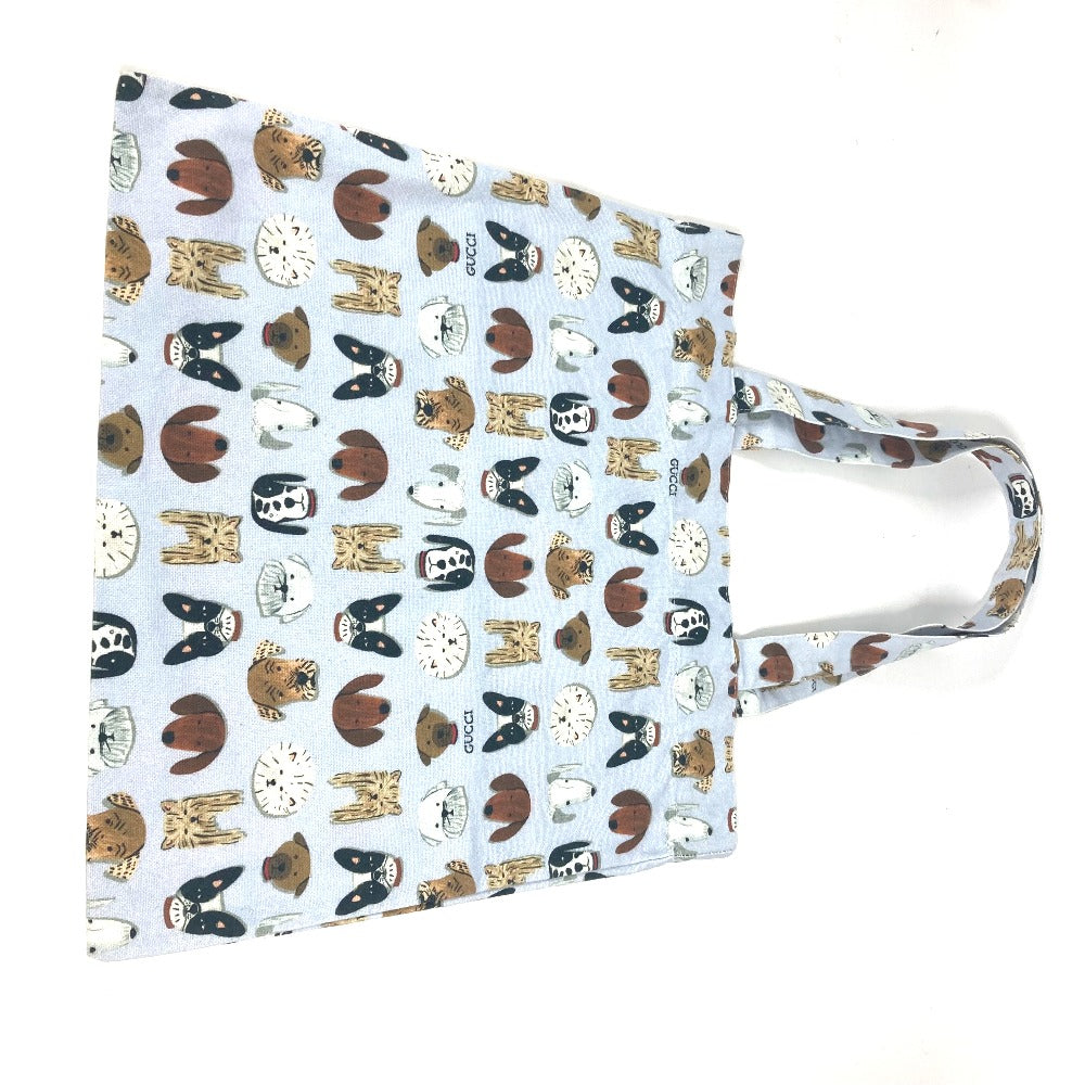 GUCCI Tote Bag canvas blue Dog Dog Puppy Women Used