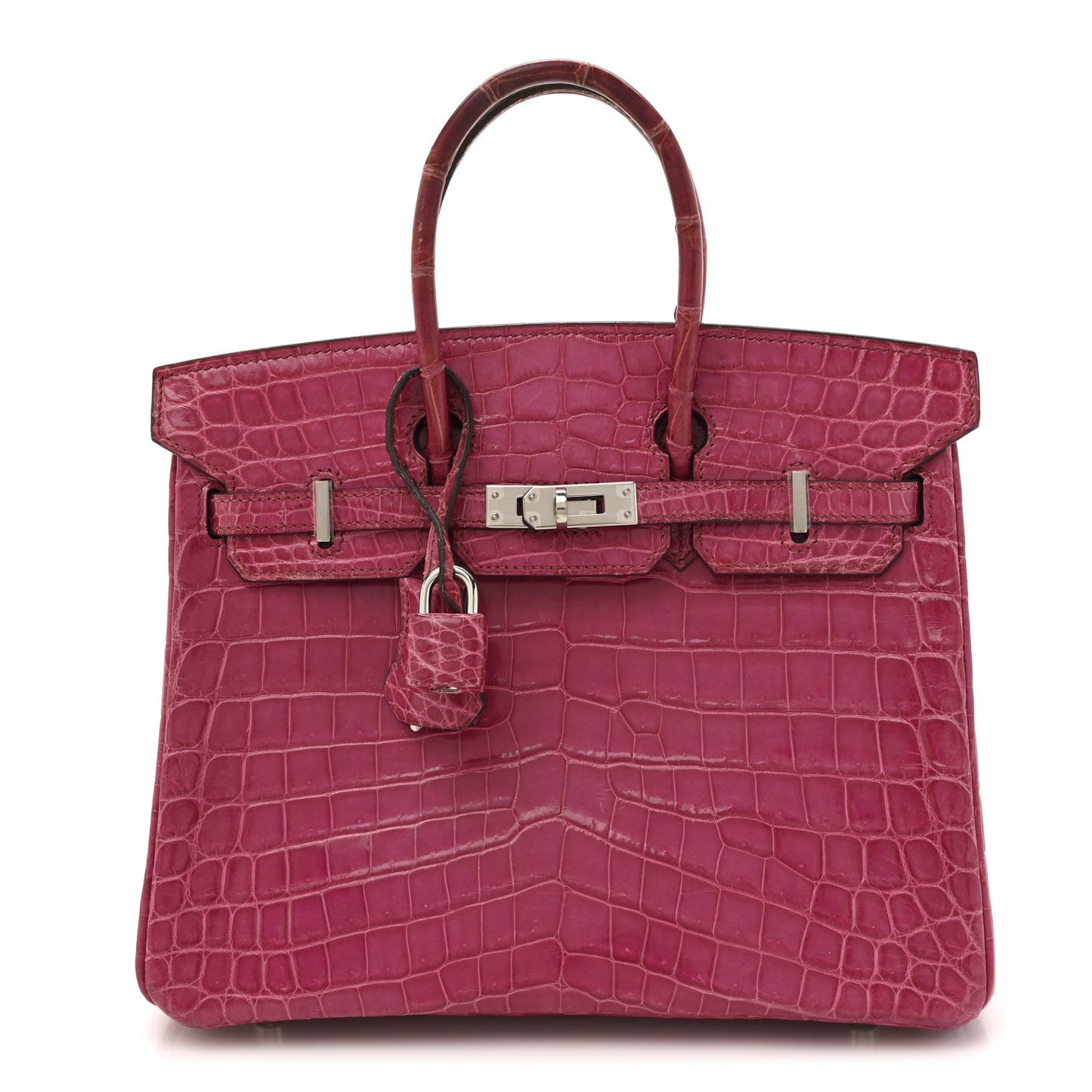 Hermes Shiny Niloticus Crocodile Birkin 25 Rose Scheherazade