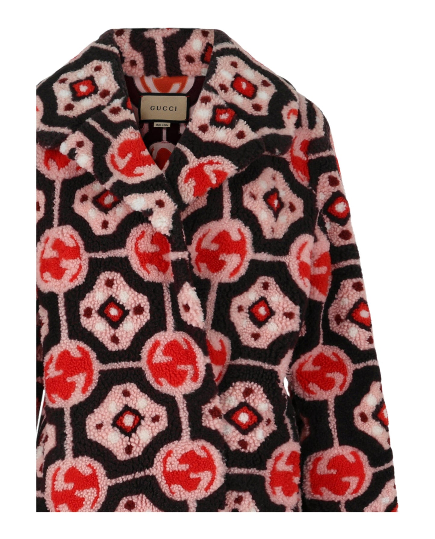 Gucci Womens Geo Printed Fur Coat