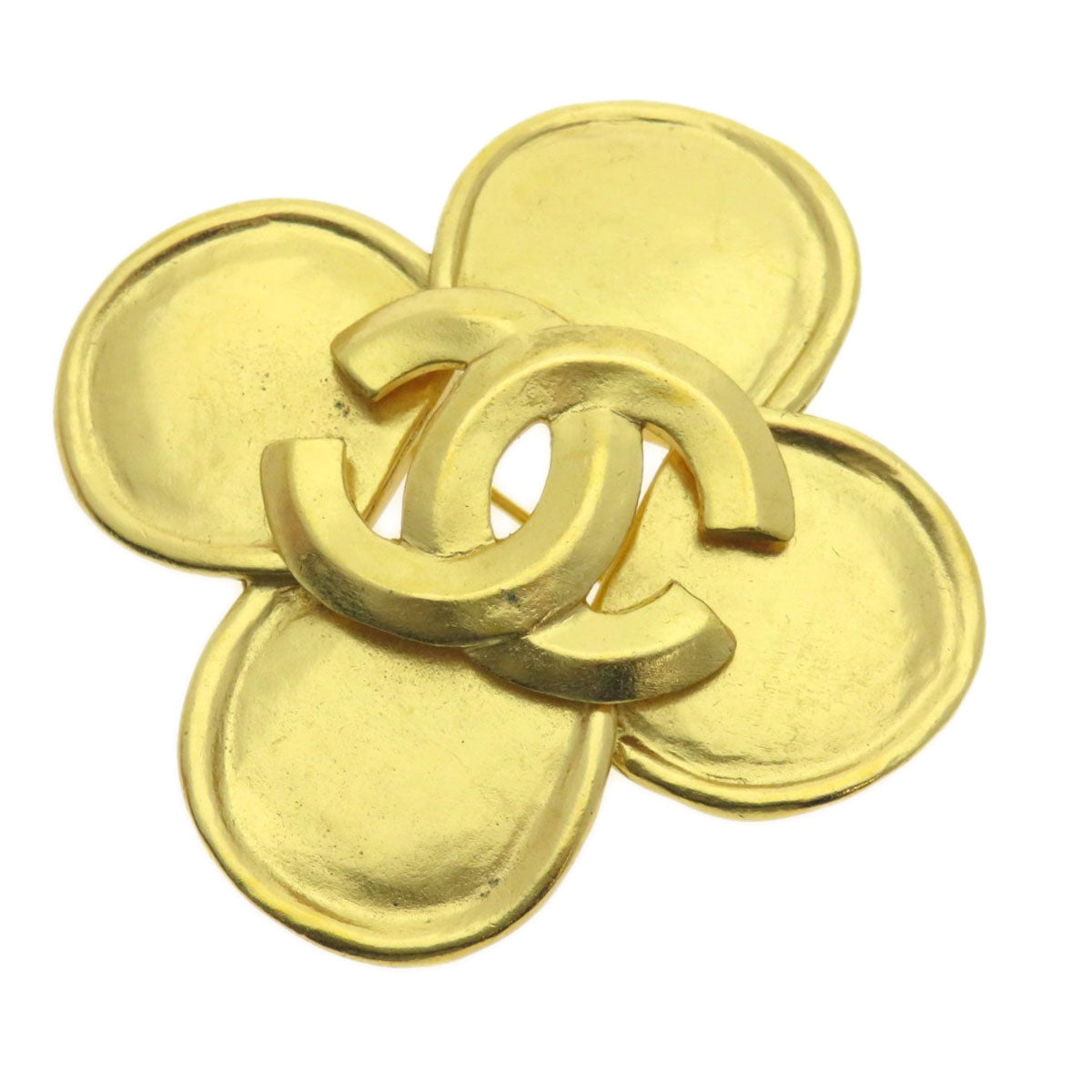 CHANEL Brooch metallic gold COCO Mark