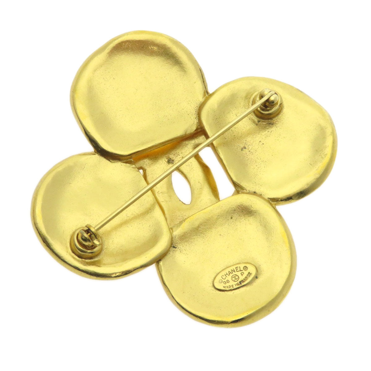 CHANEL Brooch metallic gold COCO Mark