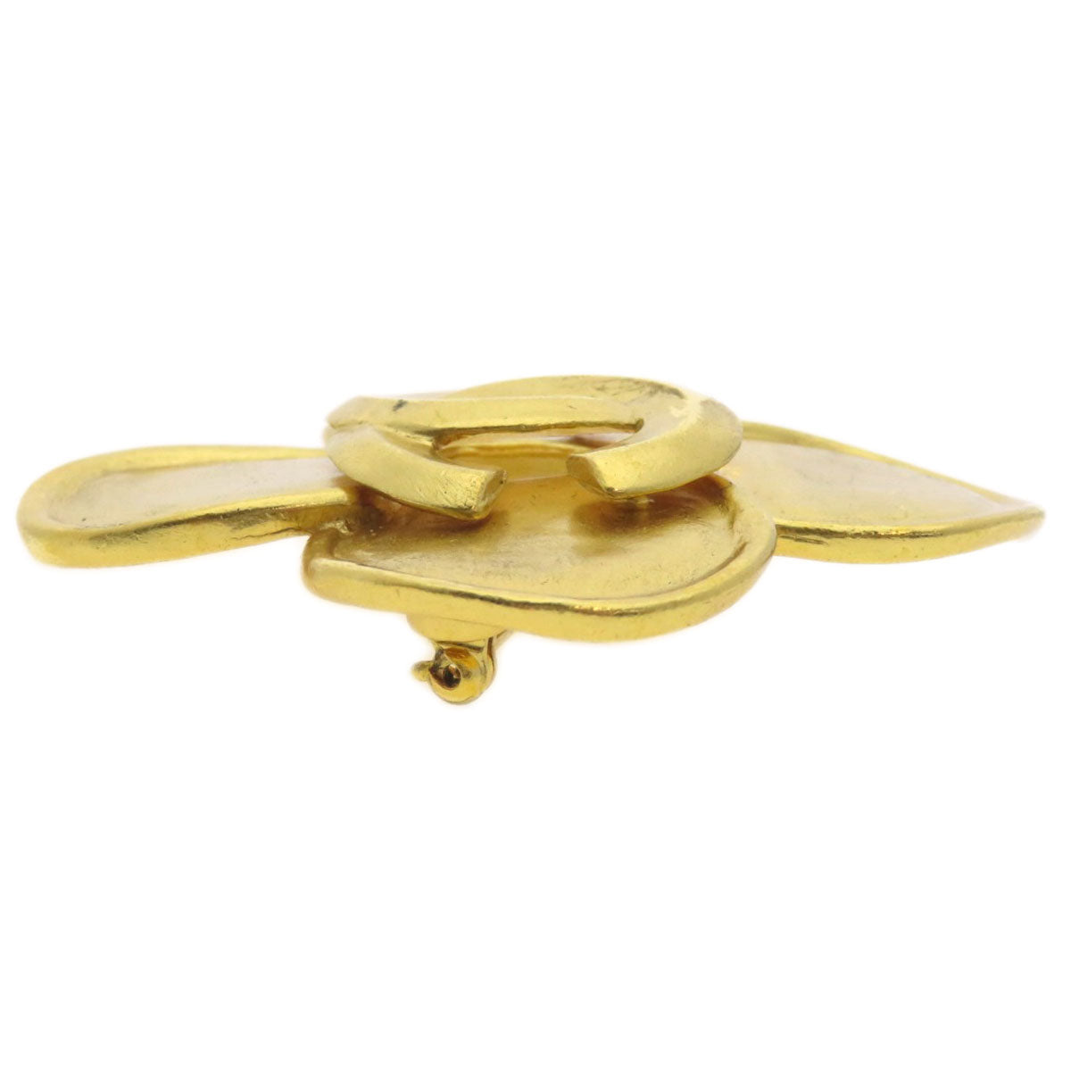 CHANEL Brooch metallic gold COCO Mark