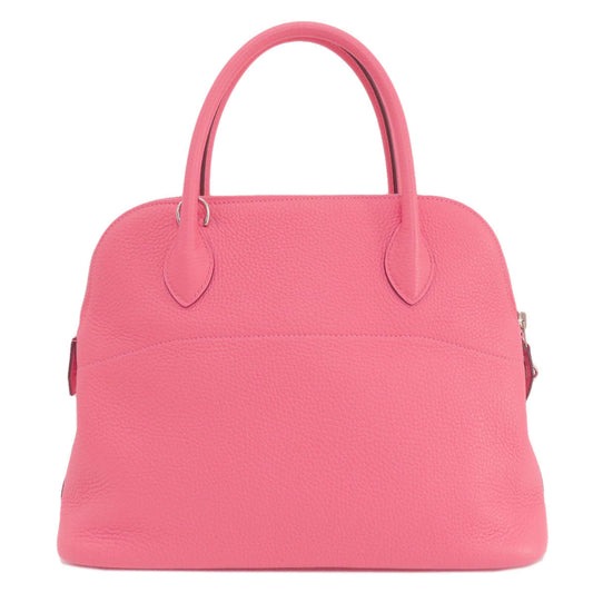HERMES Handbag Taurillon Clemence pink Bolide 31 Rose Azalee Silver Metal Women Used
