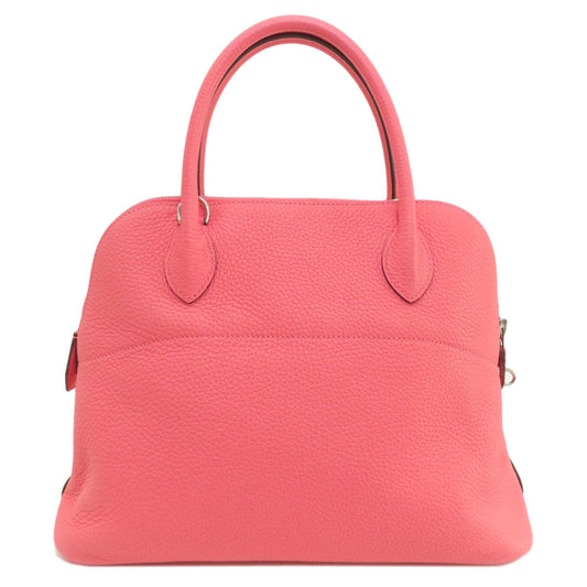 HERMES Handbag Taurillon Clemence pink Bolide 31 Rose Azalee Silver Metal Women Used
