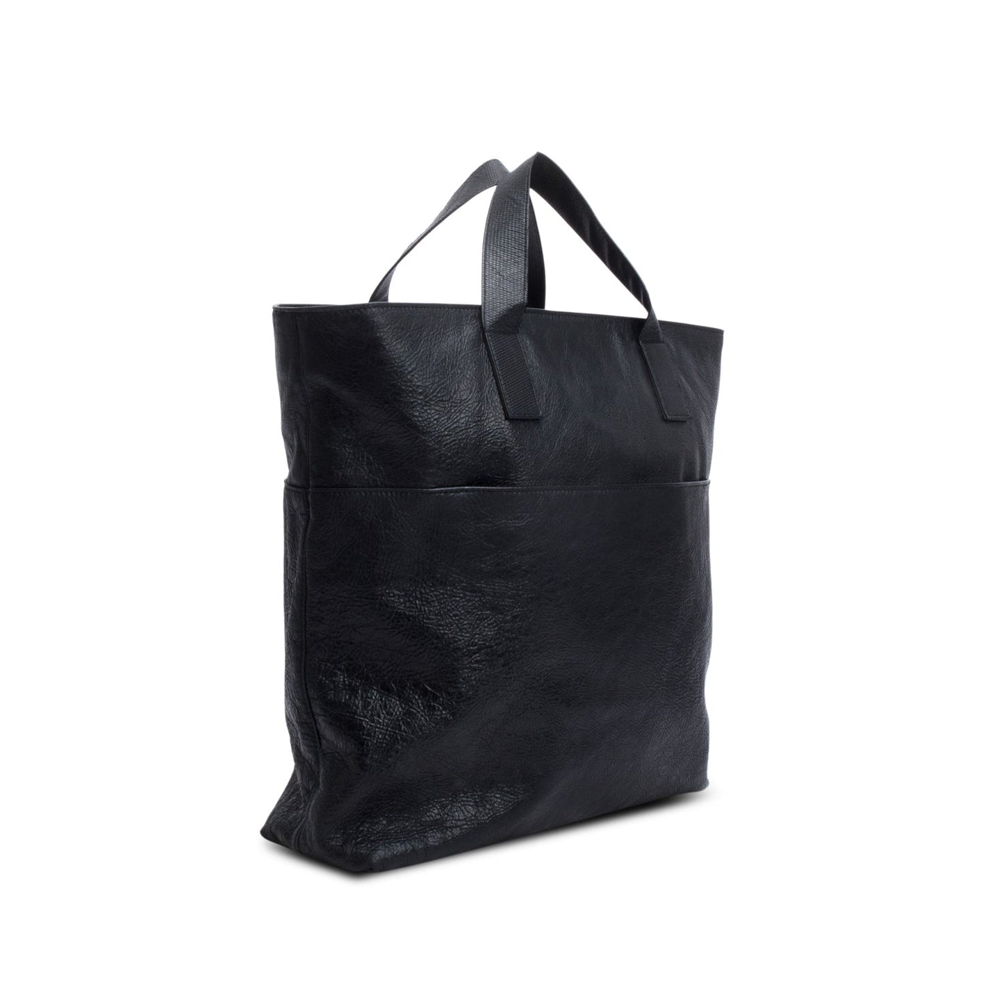 Balenciaga x Adidas Black Leather North-South Tote Bag