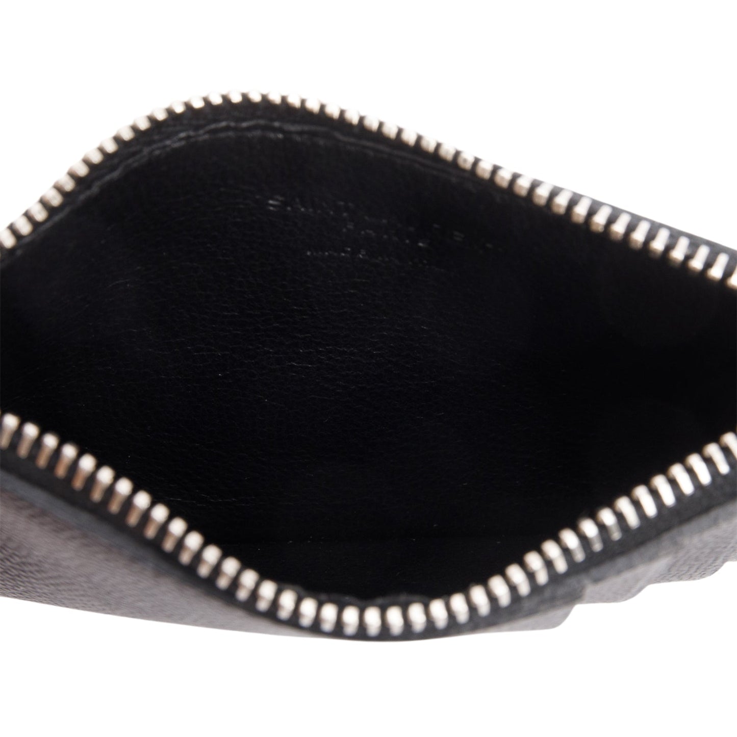 Saint Laurent Black Grain de Poudre Paris Fragments Zipped Card Case