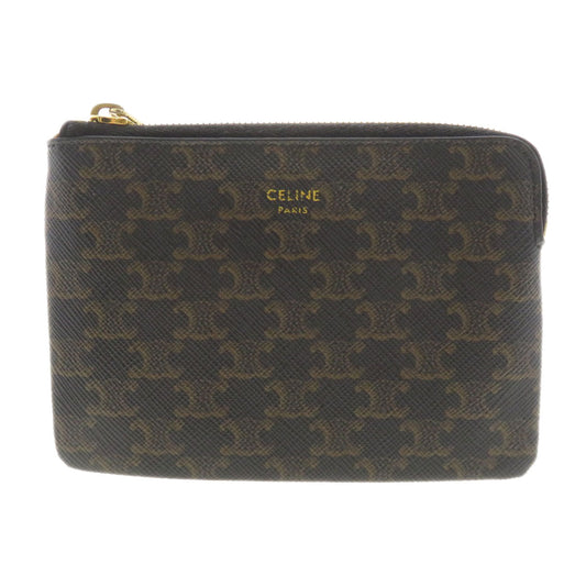 CELINE Coin case PVC Brown Macadam Women(Unisex)