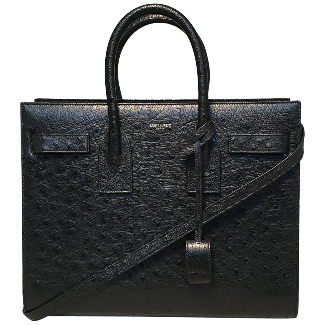 Yves Saint Laurent Small Sac du Jour Handbag in Black Premium Leather