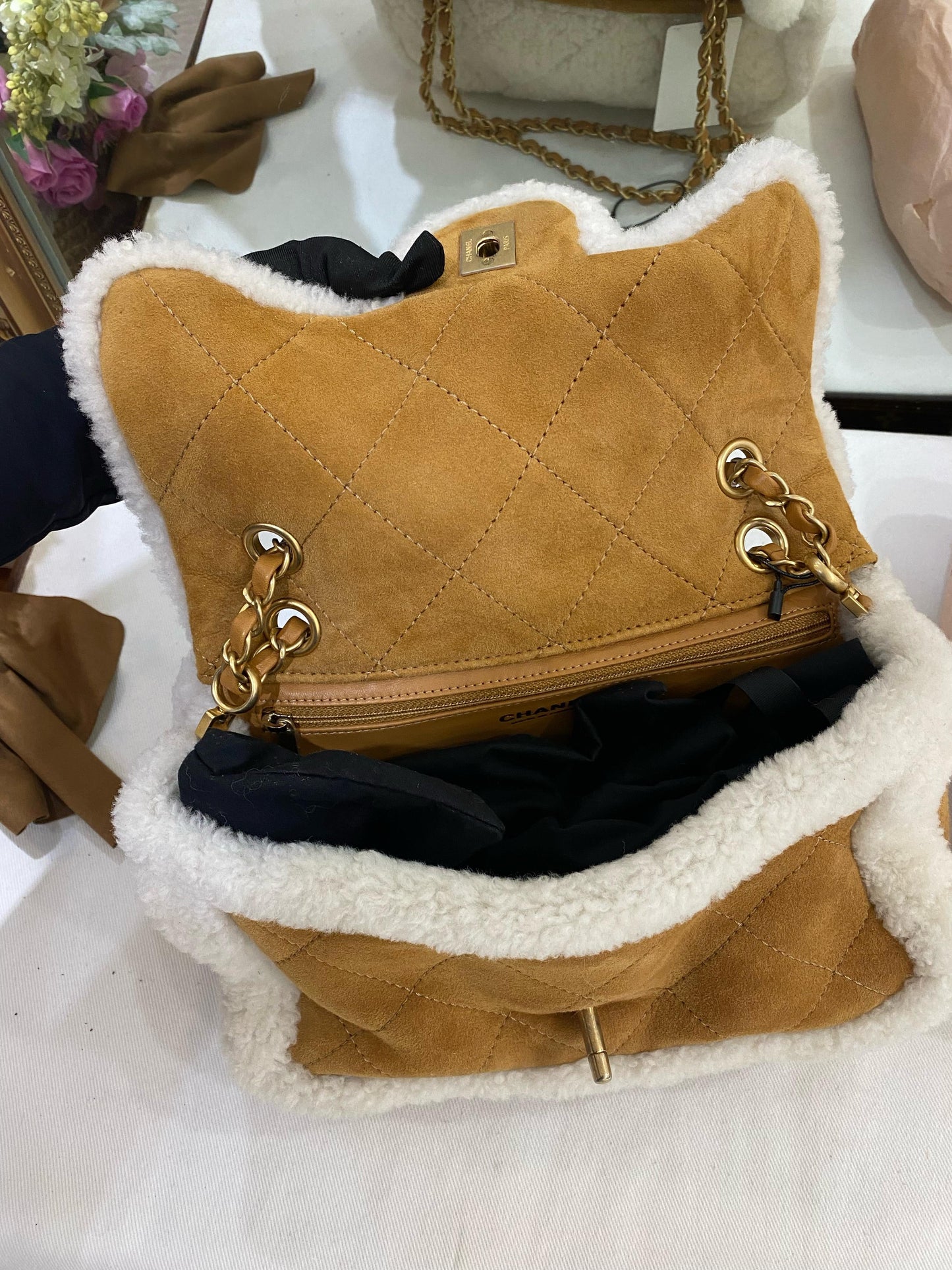 Chanel 18 Shearling Coco Neige Flap Bag