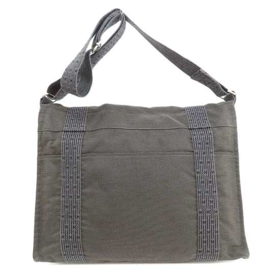 HERMES Shoulder Bag canvas gray Her Line  Bassus Women Used